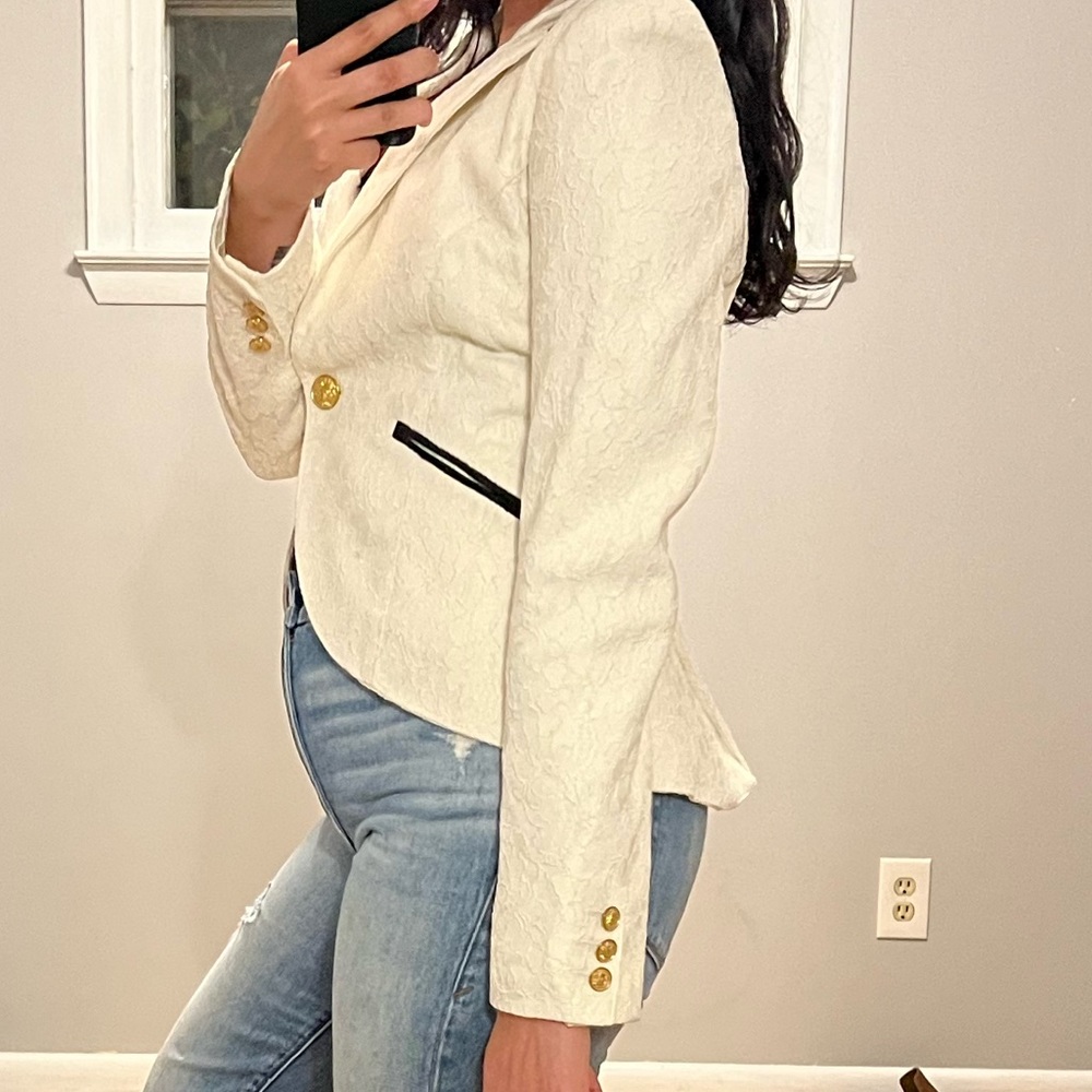 smythe off white floral lace jacquard blazer - Picture 5 of 13